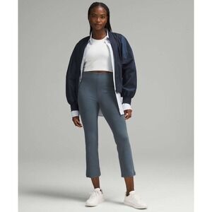 Lululemon Ribbed Softstreme Zip-Leg High-Rise Cropped Pant 25" Iron Blue